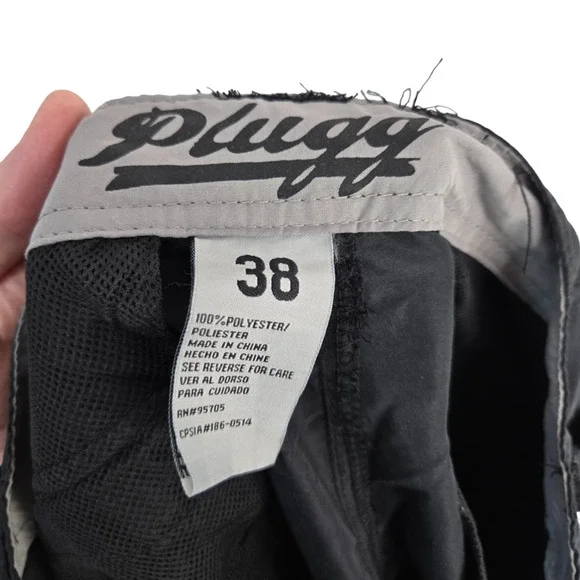 Plugg Black Mid Rise Flat Front Utility Hiking Outdoor Men's Cargo Shorts 38 - Picture 4 of 6